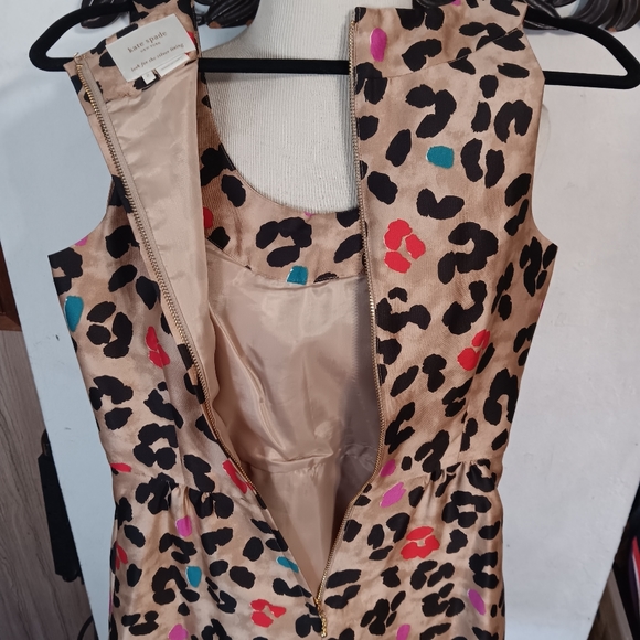 KATE SPADE "Bette" Leopard Print Silk Cocktail Dress: sz. 2 - Picture 5 of 6
